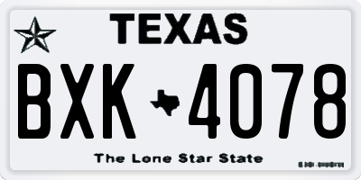 TX license plate BXK4078