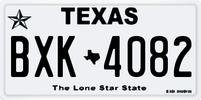 TX license plate BXK4082