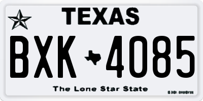 TX license plate BXK4085