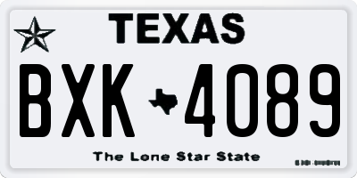 TX license plate BXK4089