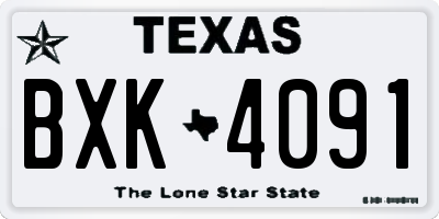 TX license plate BXK4091