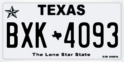TX license plate BXK4093