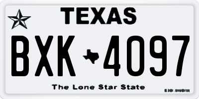 TX license plate BXK4097