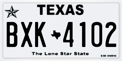 TX license plate BXK4102