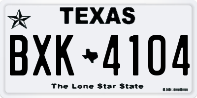 TX license plate BXK4104