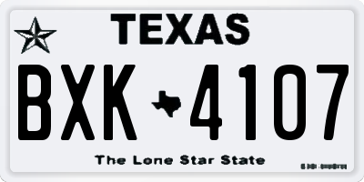 TX license plate BXK4107