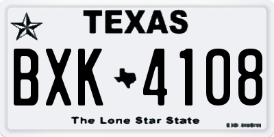 TX license plate BXK4108