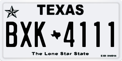 TX license plate BXK4111