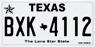 TX license plate BXK4112