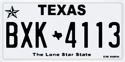 TX license plate BXK4113