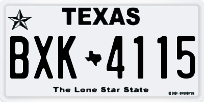 TX license plate BXK4115