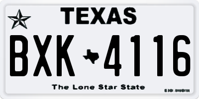 TX license plate BXK4116
