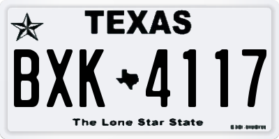 TX license plate BXK4117