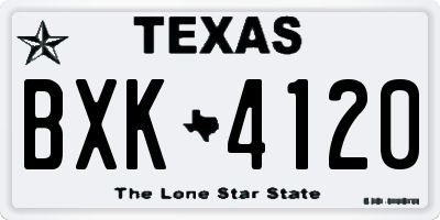TX license plate BXK4120