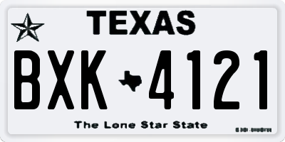 TX license plate BXK4121