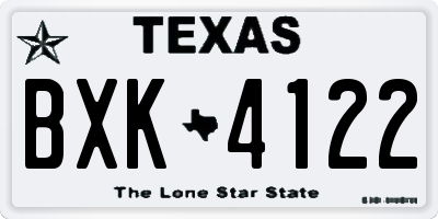 TX license plate BXK4122