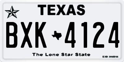 TX license plate BXK4124