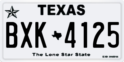 TX license plate BXK4125