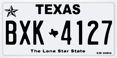 TX license plate BXK4127