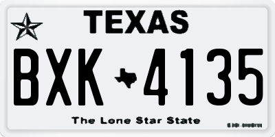 TX license plate BXK4135