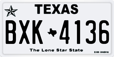 TX license plate BXK4136