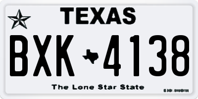TX license plate BXK4138