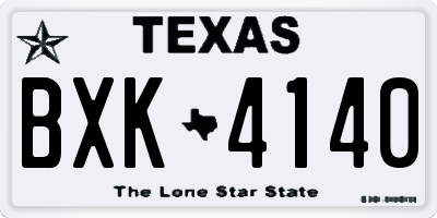 TX license plate BXK4140