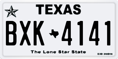 TX license plate BXK4141