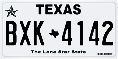 TX license plate BXK4142