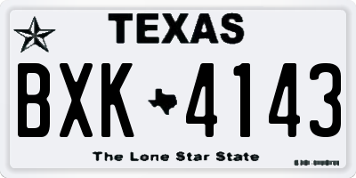 TX license plate BXK4143