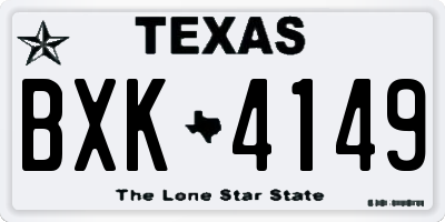 TX license plate BXK4149