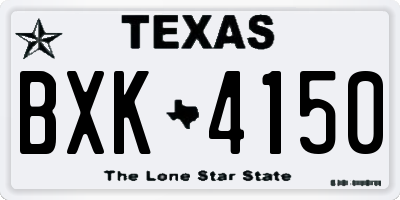 TX license plate BXK4150