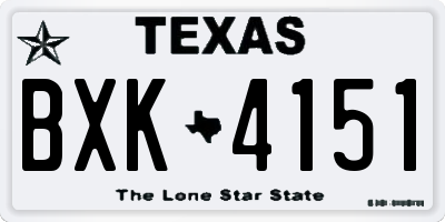 TX license plate BXK4151