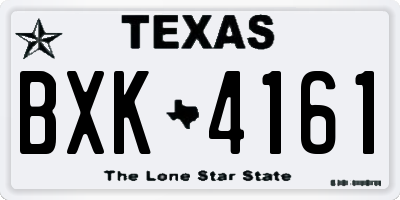 TX license plate BXK4161