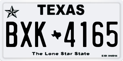 TX license plate BXK4165