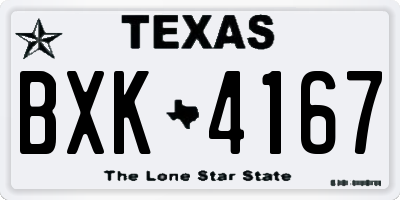 TX license plate BXK4167