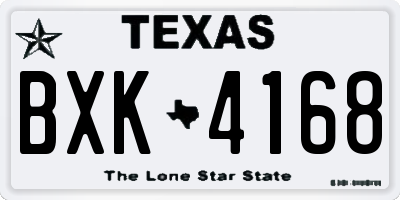 TX license plate BXK4168