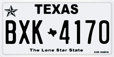 TX license plate BXK4170