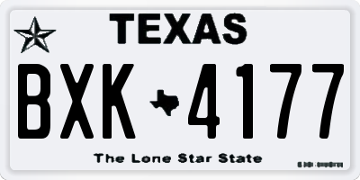 TX license plate BXK4177