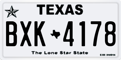 TX license plate BXK4178