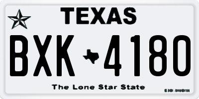 TX license plate BXK4180