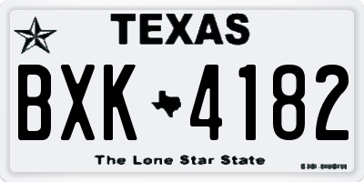 TX license plate BXK4182