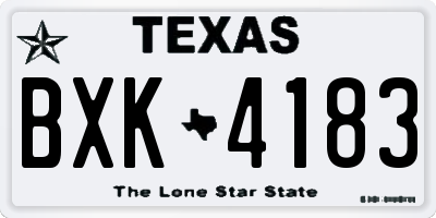 TX license plate BXK4183