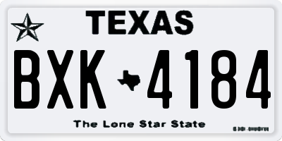 TX license plate BXK4184