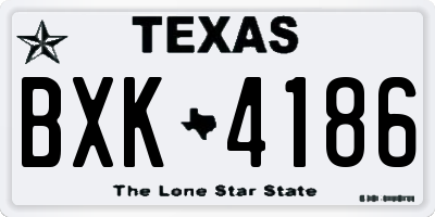 TX license plate BXK4186