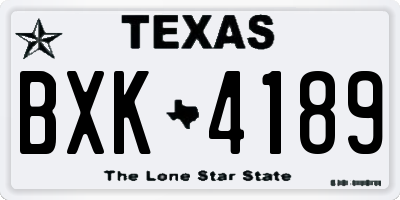 TX license plate BXK4189