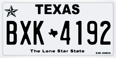TX license plate BXK4192