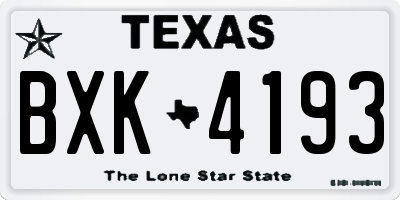 TX license plate BXK4193