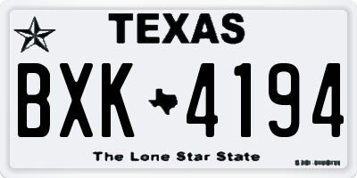 TX license plate BXK4194