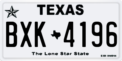 TX license plate BXK4196